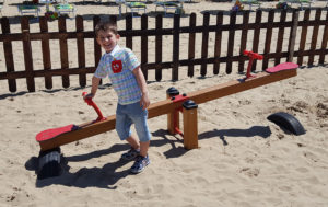 Bilico in legno due postazioni