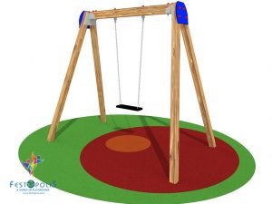 Altalena Singola in Legno da Esterno per Bambini