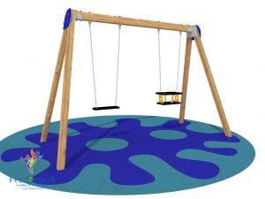 Altalena Doppia in Legno da Esterno per Bambini