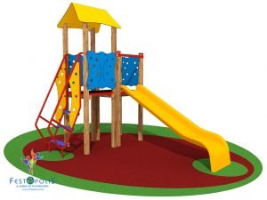 Doppia Torretta Con Scivolo Per Bambini