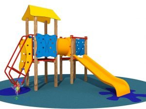 Doppia Torretta Con Tubo e Scivolo Per Bambini