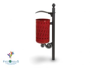 Cestino In Acciaio Colore Rosso